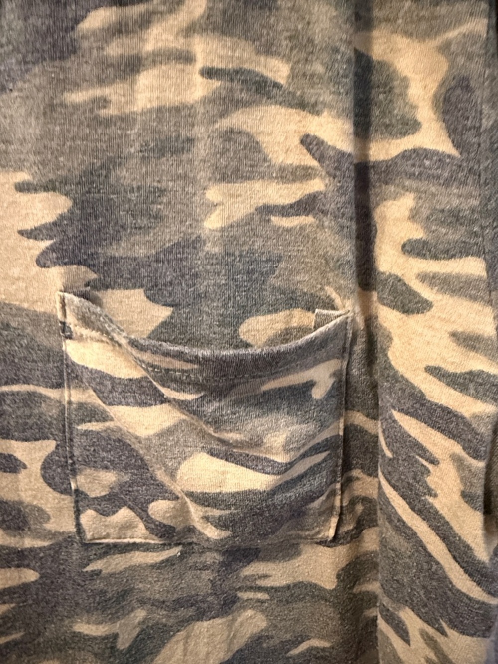 Olive & Khaki Camo V-Neck Pocket Tee - Picture 4 of 5